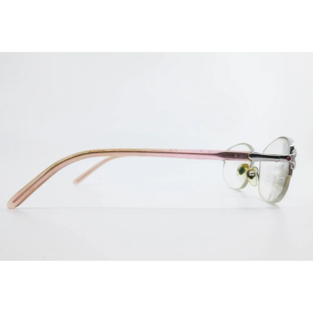 Sferoflex 2550-B 299 Silver Pink Oval Semi Rimless Eyeglass Frames 53-17-135